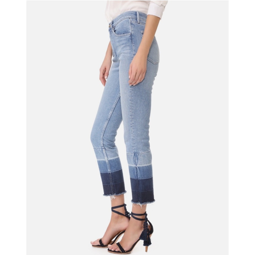 3x1 NYC Higher Ground Straight Leg Ombre Dip Dye Jeans Blue 24